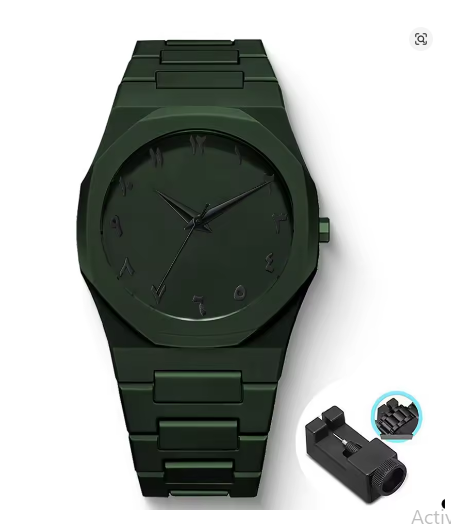 Luxorive Men’s Arabic Numeral Quartz Watch – Black Silicone Strap, Fashion & Sports Style