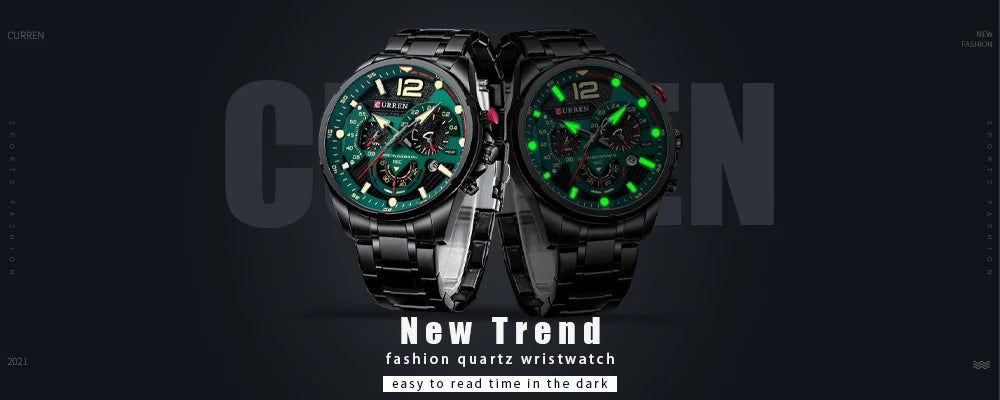 CURREN Luxury Men’s Leather Quartz Watch – Fashion Business Sport Date Display