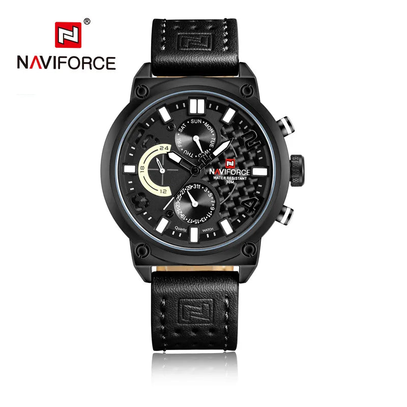 NAVIFORCE Black Luxury Men Watch Fashion Military Sport Man Watches Waterproof Wristwatch Male Creative Clock Masculino Relogio