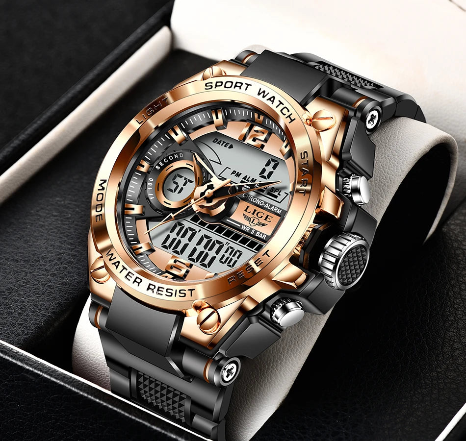 LIGE Military LED Digital Watch – rugged, oversized, and built for adventure.