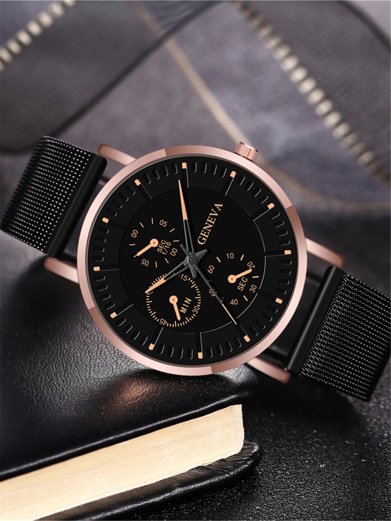 Luxorive MeshSport – Men's Mesh Steel Quartz Watch
