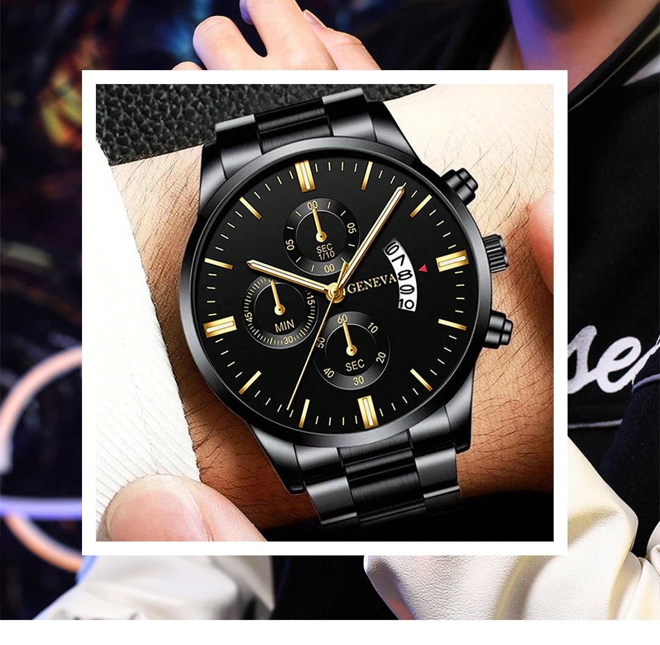 Luxorive Executive Steel – Men’s Stainless Steel Quartz Business Watch