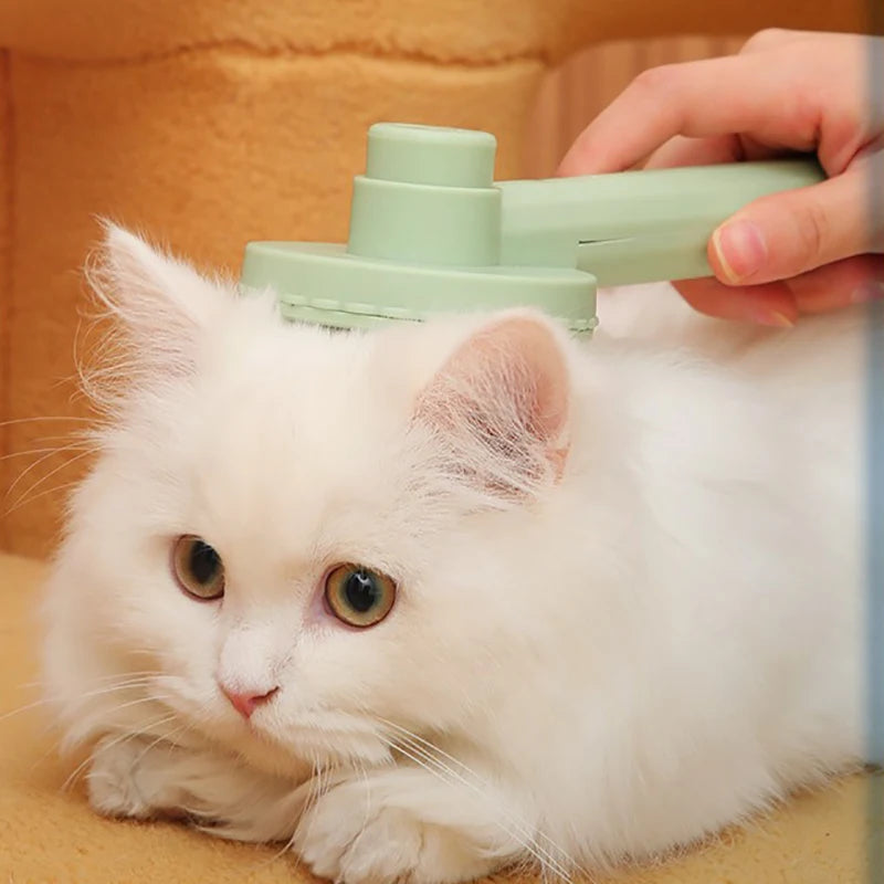 Self-Cleaning Pet Hair Remover Brush – Cat & Dog Grooming Comb