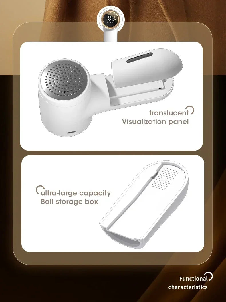 Electric Lint Remover HairBall Trimmer Sweater Defuzzer Intelligent Digital Display Lints Shaver Trimmer USB Charge 5 Gears