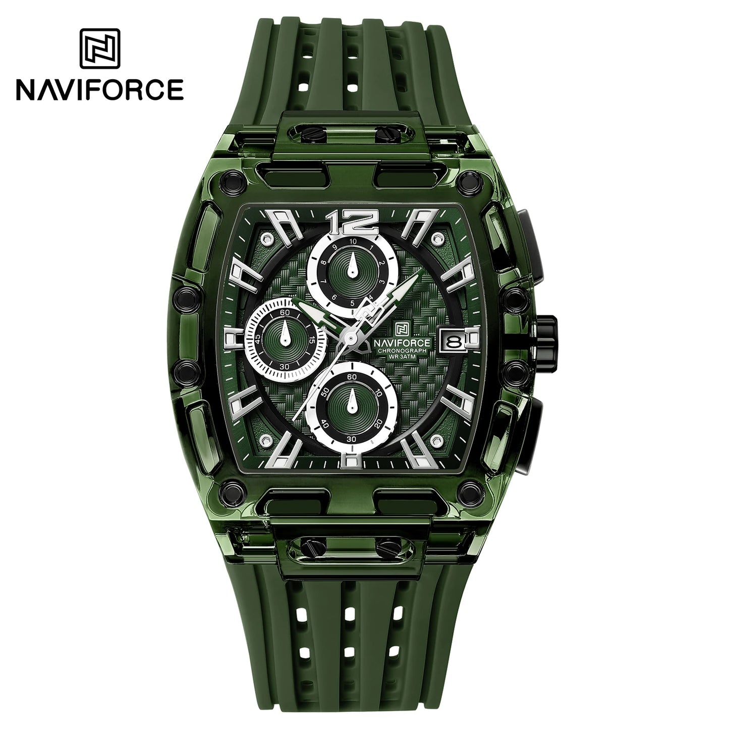 NAVIFORCE 2025 New Design Transparent Tonneau Watch Men Quartz Man Watches Waterproof Luxury Sport Out Door montre homme