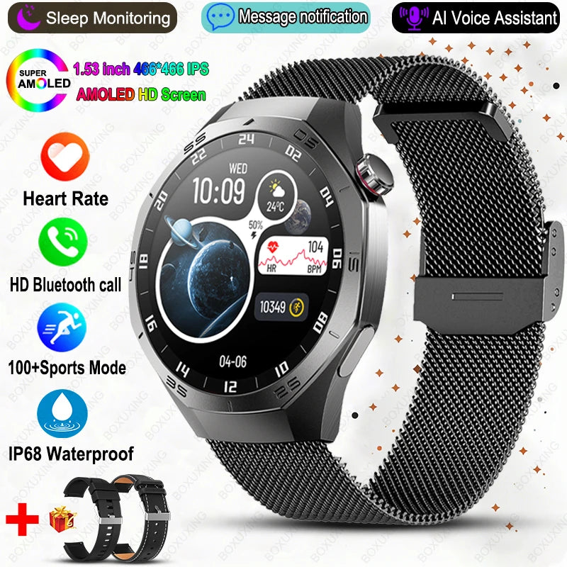 Luxorive GT5 Pro Smartwatch – GPS, AMOLED, Heart Rate, Bluetooth Call, Waterproof
