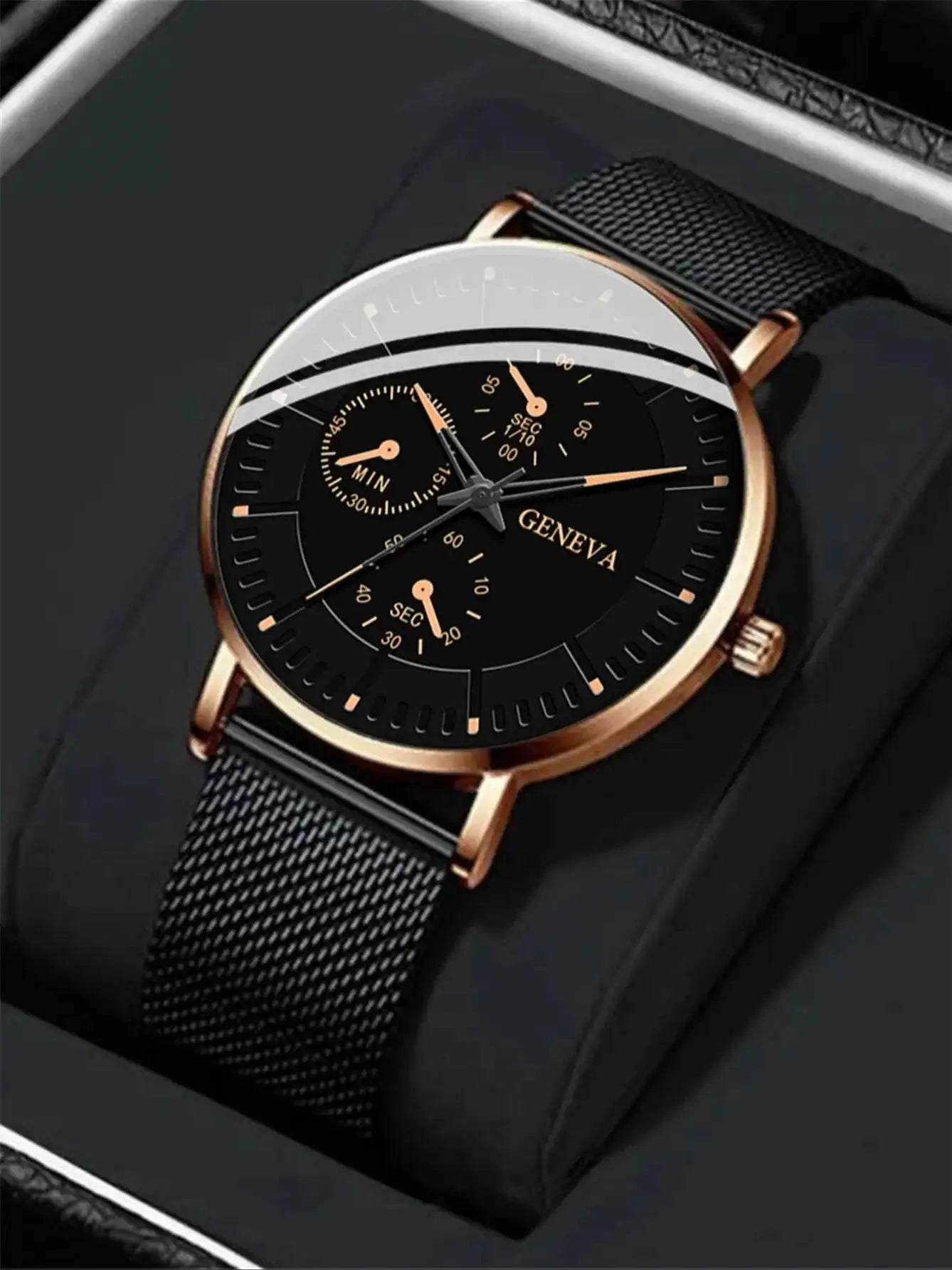 Luxorive MeshSport – Men's Mesh Steel Quartz Watch