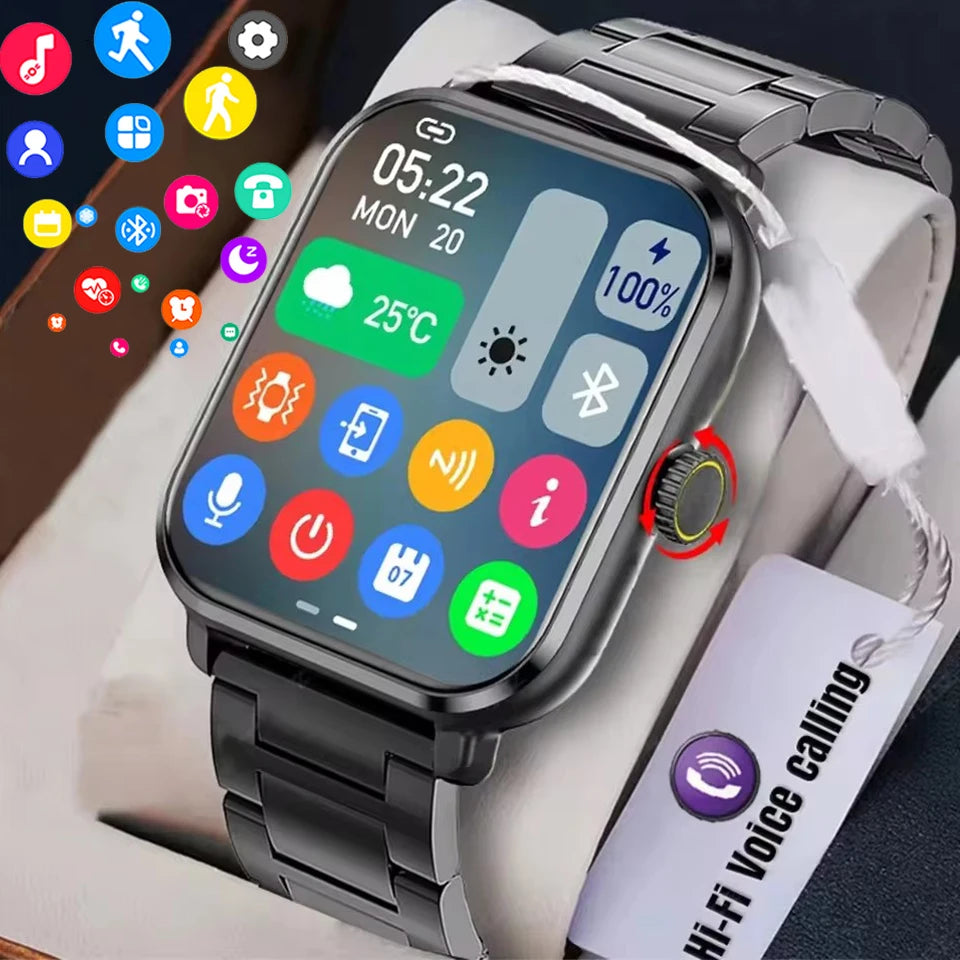 Luxorive GTS Smartwatch – 2.01" HD Display, Bluetooth Call, GPS, NFC, 100+ Sport Modes for Men & Women