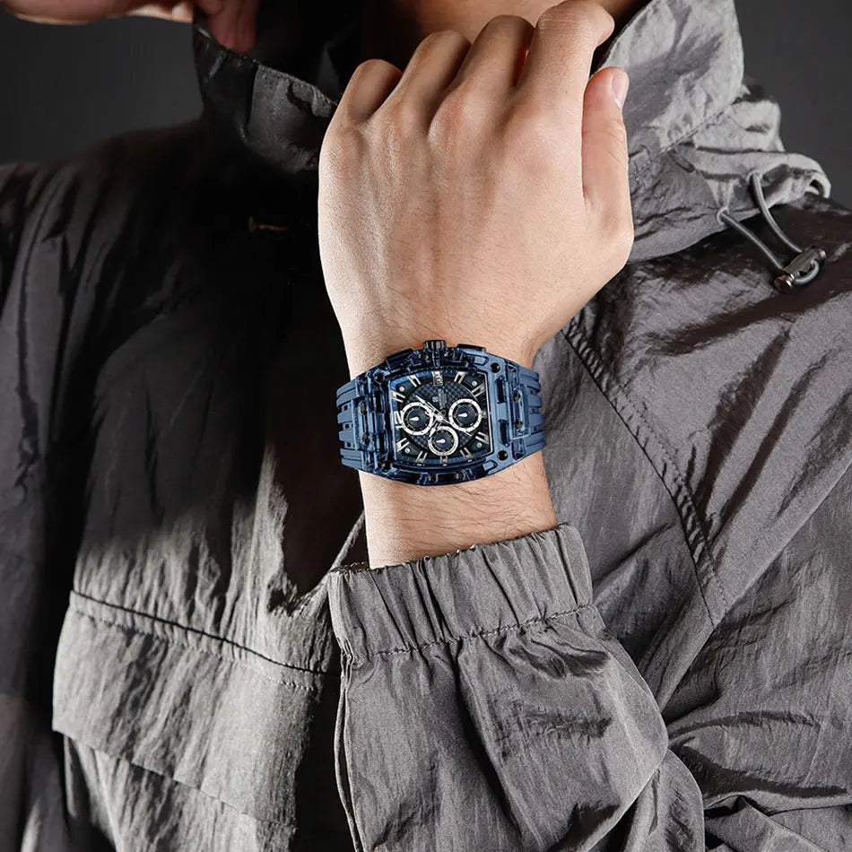 NAVIFORCE Fashion Men Watch Quartz Chronograph Clock 3ATM Waterproof Silicone Band Sports Casual Date Display Male Wristwatches