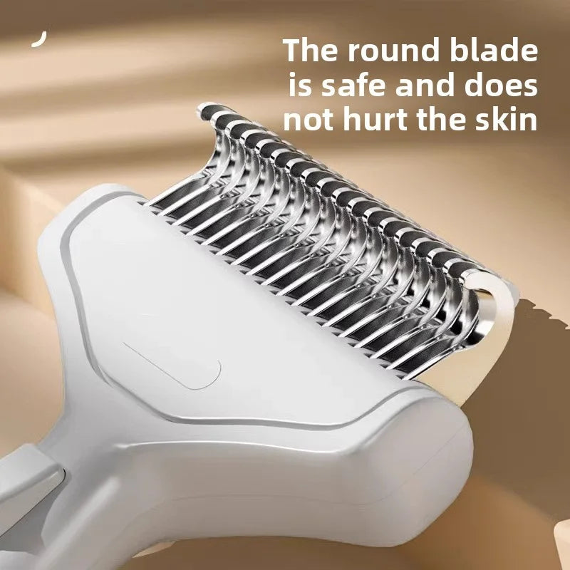 Stainless Steel Dog Thinning Comb – Floating Hair Remover with Ergonomic Handle
