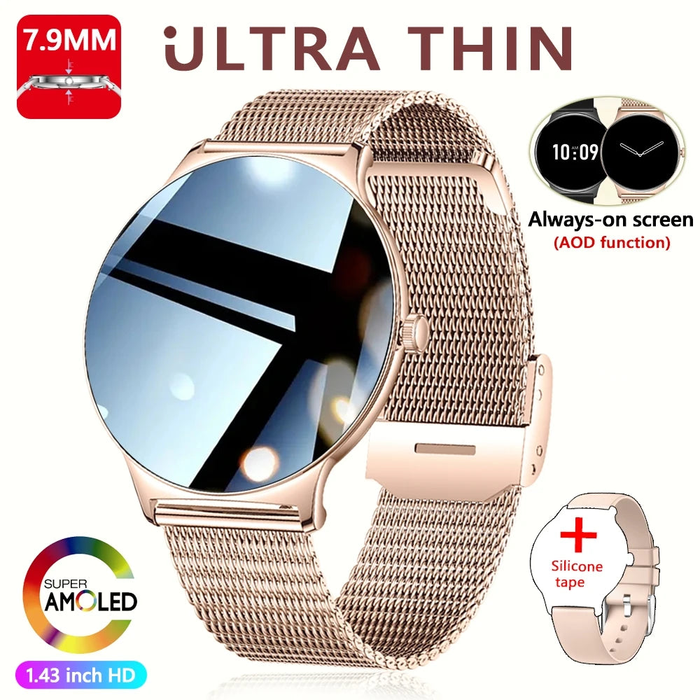 Luxorive LuxeFit Ultra – Women's Slim Smartwatch with Always-On Display & Bluetooth Call