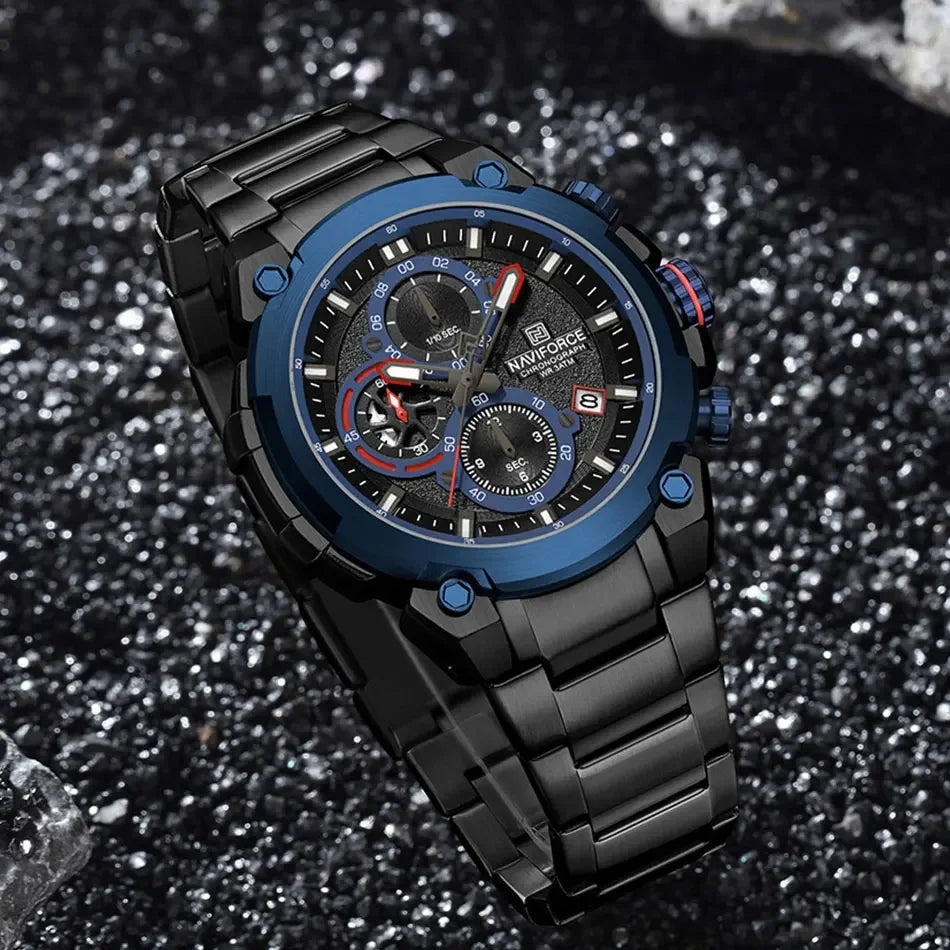 NAVIFORCE Quartz Watch Men Sport Military Waterproof Watches Mens Business Stainless Steel Wristwatch Male Clock reloj hombre