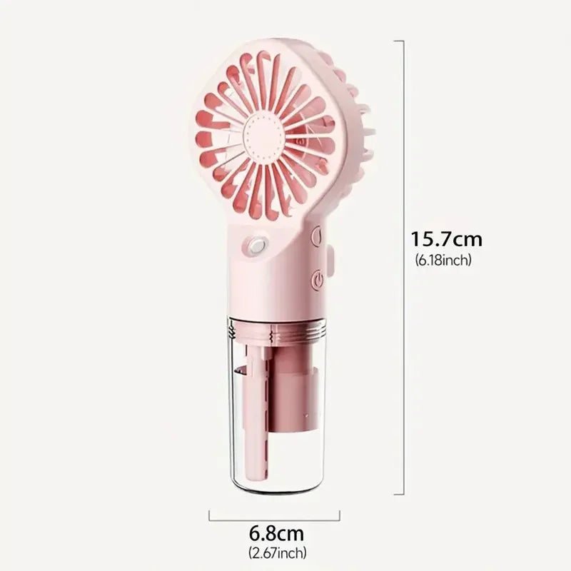 1pc Portable Handheld Mist Fan – Water Spray Mini Fan for Summer & Outdoor Use