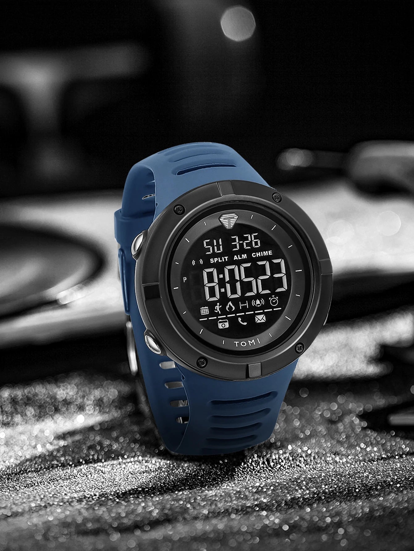 TOMI Men's Watch Night Glow Waterproof Fashion Digital TPU Material Sports Watch