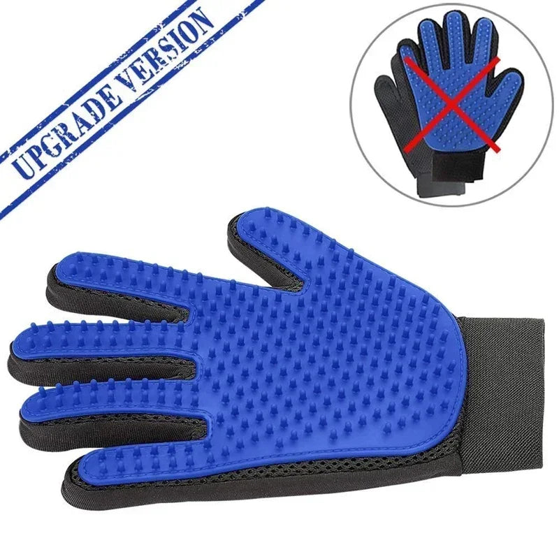 Silicone Pet Grooming Gloves – Hair Removal & Bathing Brush for Dogs & Cats