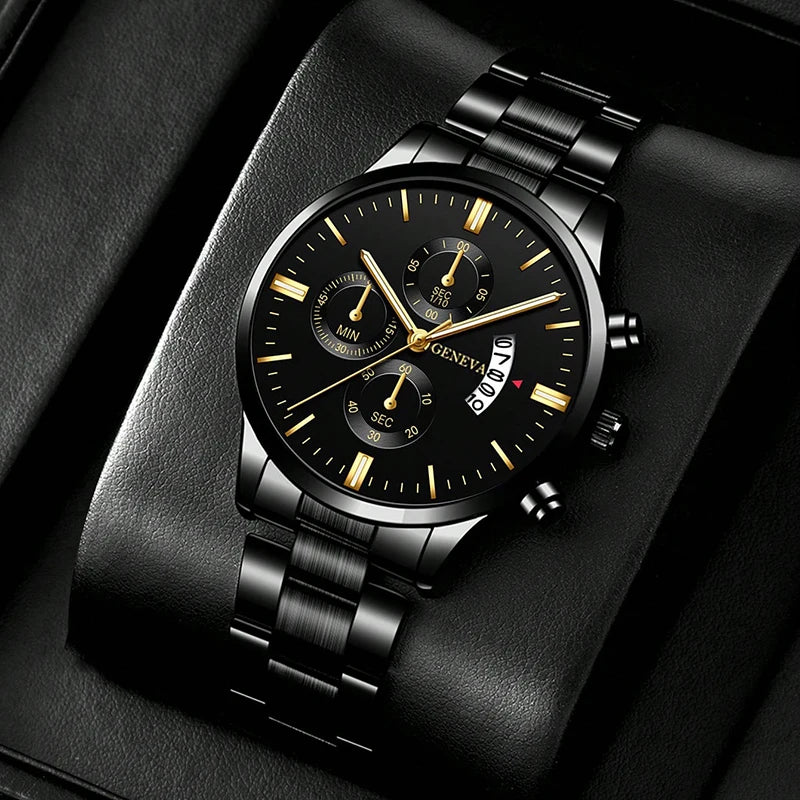 Luxorive Executive Steel – Men’s Stainless Steel Quartz Business Watch