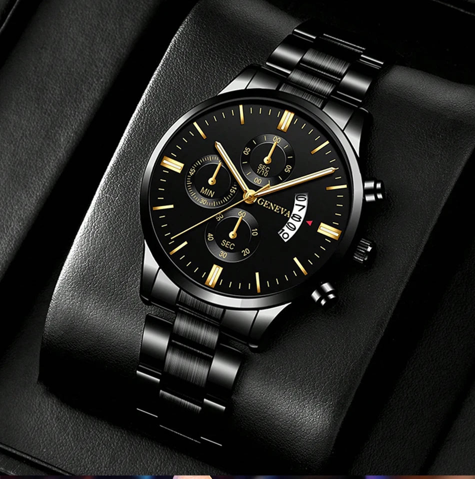 Luxorive Executive Steel – Men’s Stainless Steel Quartz Business Watch