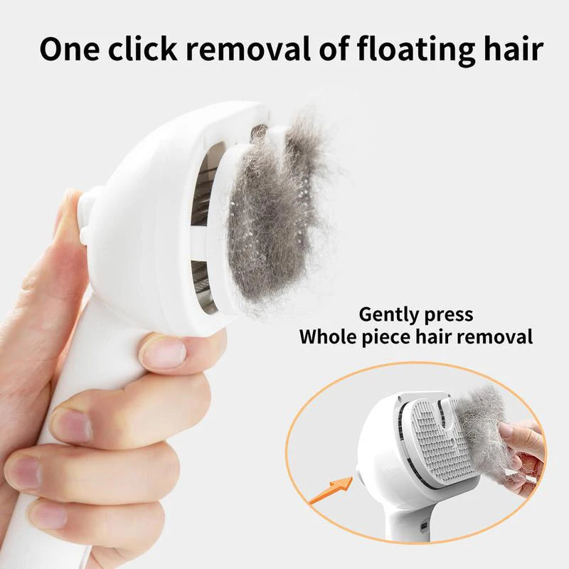 USB Rechargeable Dog & Cat Steam Comb – Soft Teeth Massage & Hair Removal Brush