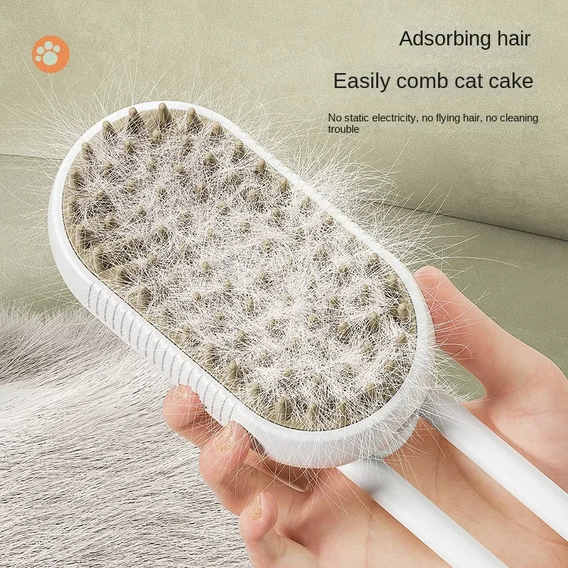 3-in-1 Electric Steamy Dog & Cat Brush – Massage & Hair Removal