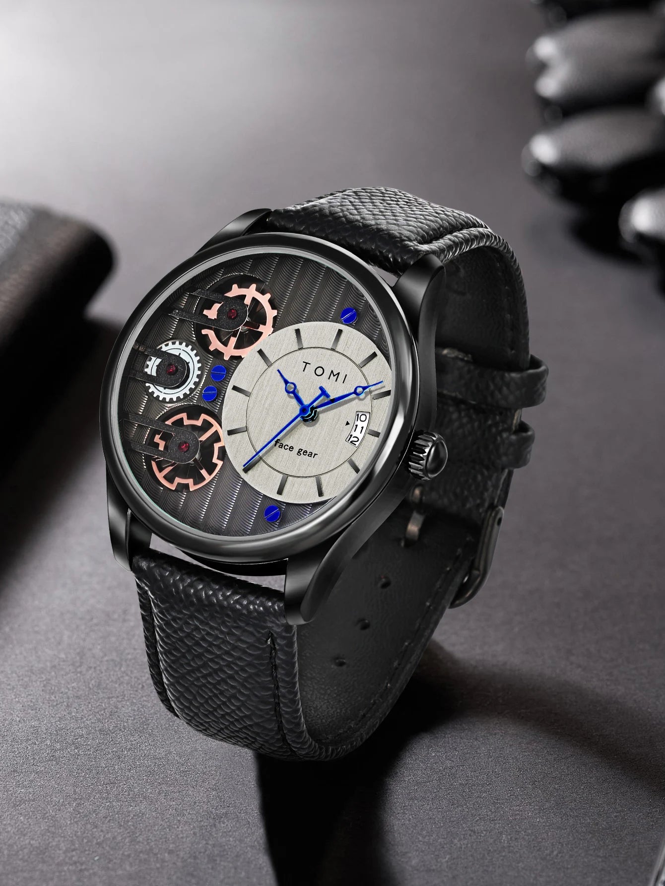 TOMI Men's Gift Box Combination Set Watch Luxury and Simple Business Detachable Strap Quartz Watch Men's Watch Festival Gift
