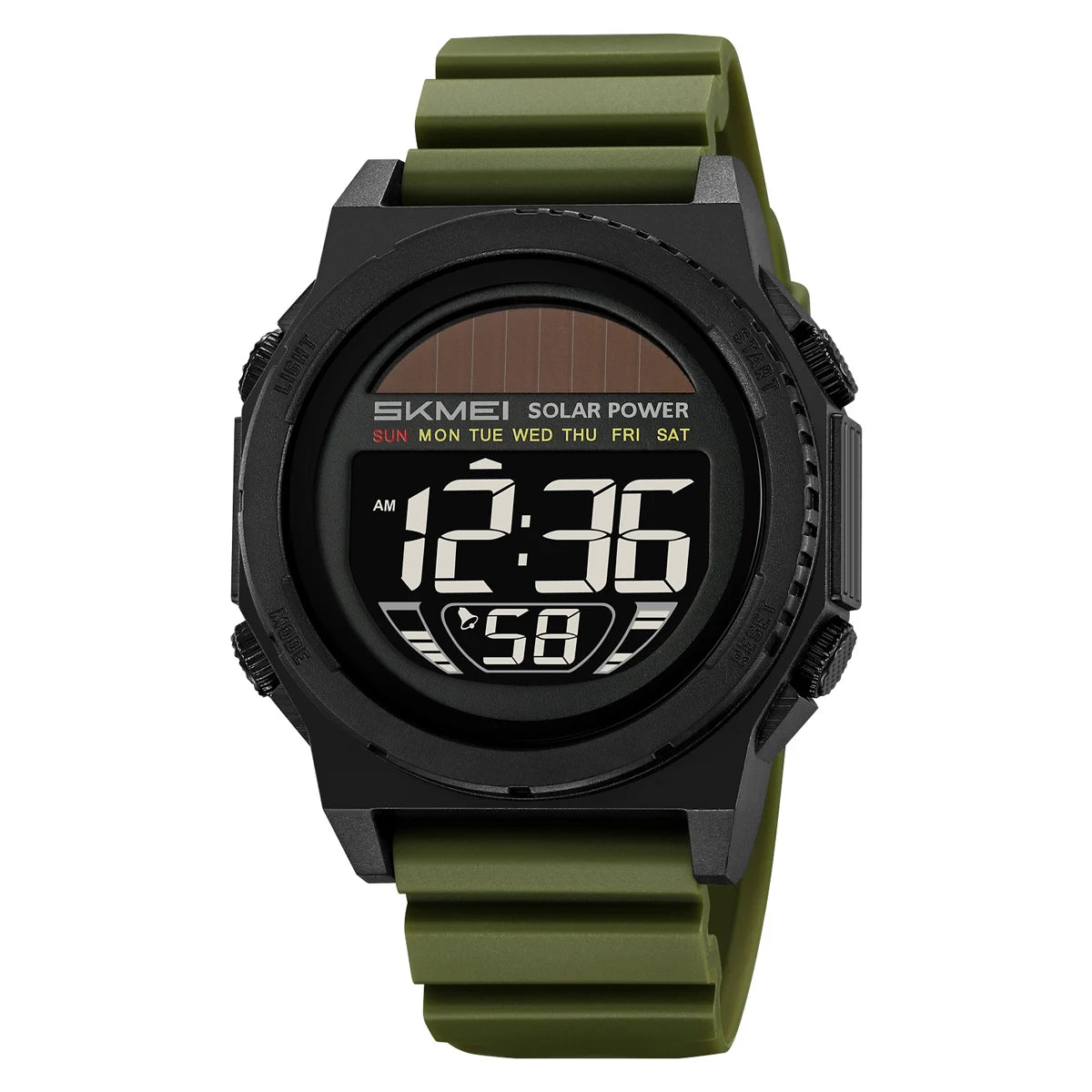 SKMEI Solar Digital Sports Watch for Men – Waterproof Chronograph Wristwatch