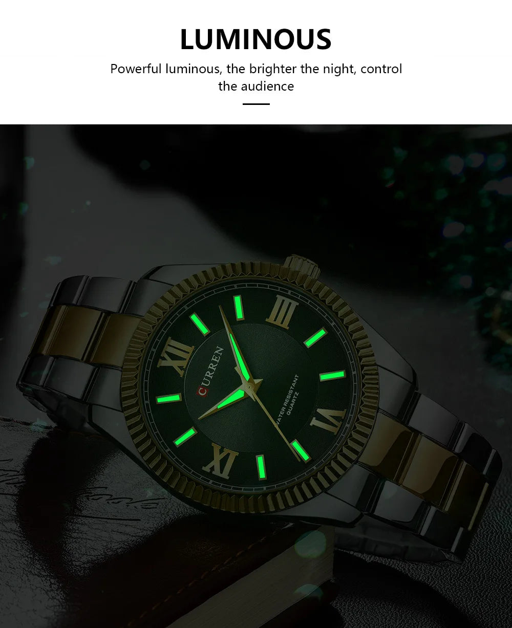 CURREN 8465 Men’s Fashion Quartz Watch – Waterproof Casual Timepiece with Calendar & Luminous Silicone Strap
