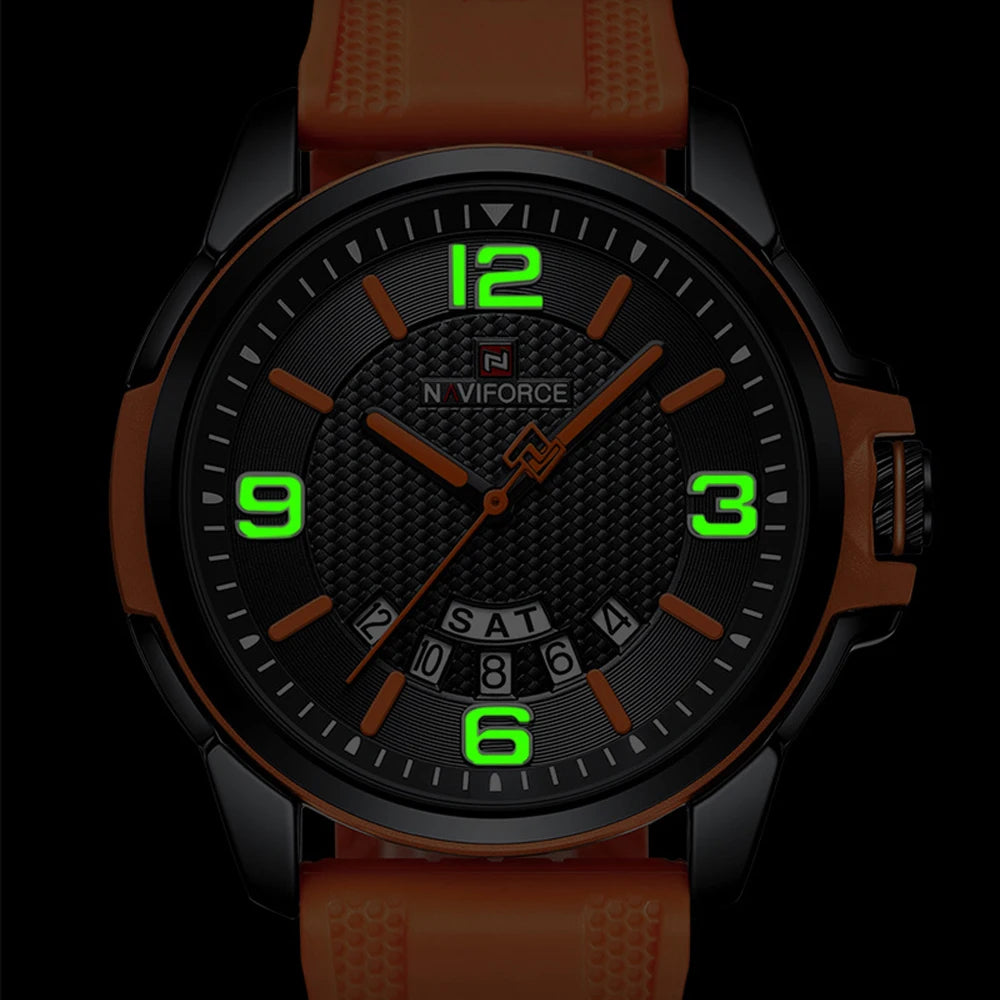 NAVIFORCE Luxury Watch Men Military Waterproof Male Clock Luminous Date Quartz Men Watch Silicone Strap