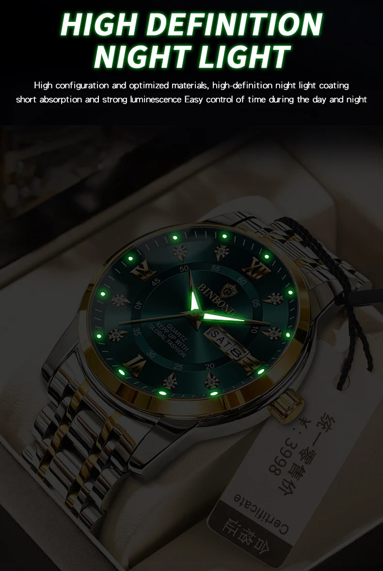 Luxorive DeepTrek Diver – 30ATM Luxury Quartz Sport Watch for Men