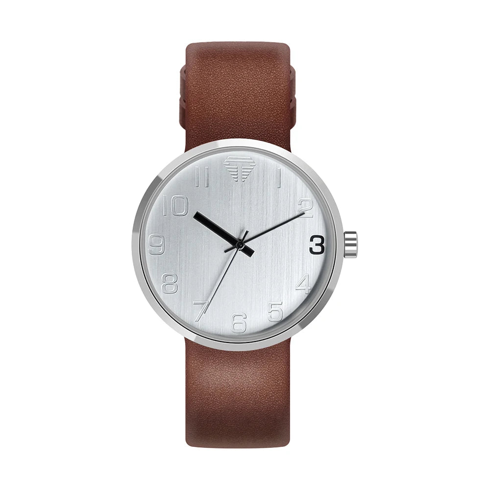 TOMI Men's Watch Luxury Brown Belt Quartz Watch Men's and Women's Leisure Simple Watch Men's Watch Gift