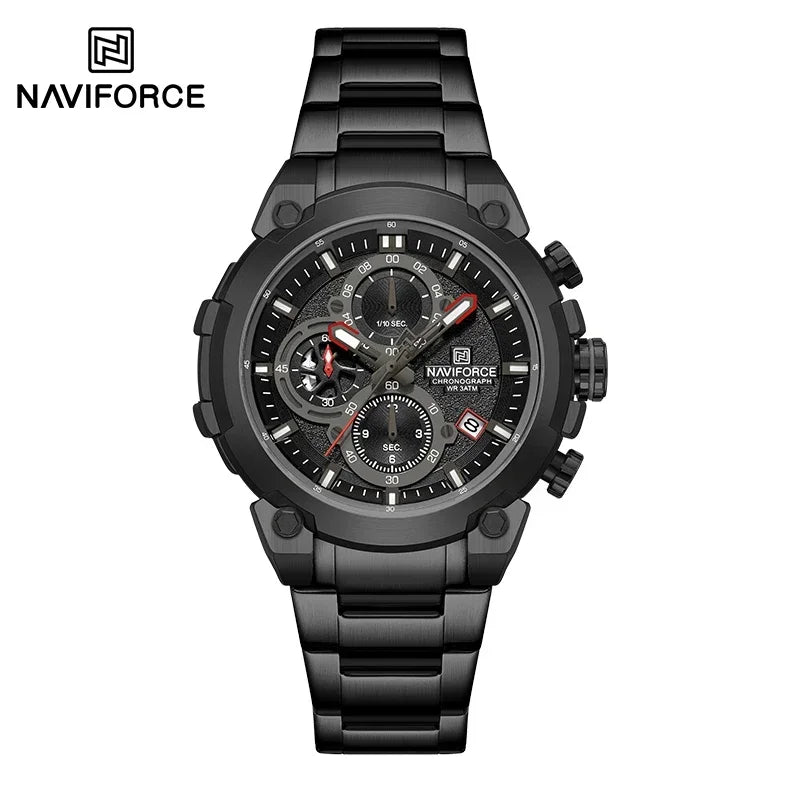 NAVIFORCE Quartz Watch Men Sport Military Waterproof Watches Mens Business Stainless Steel Wristwatch Male Clock reloj hombre