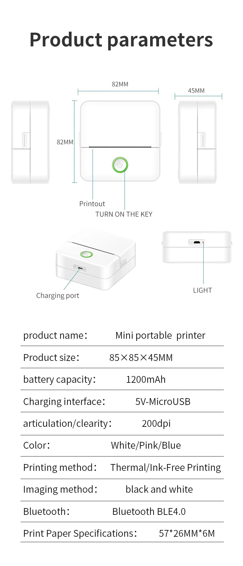 X6 Mini HD Thermal Printer – Portable Bluetooth Sticker Maker