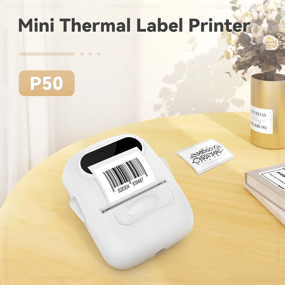P50 Mini Thermal Label Printer – Portable Barcode & QR Maker