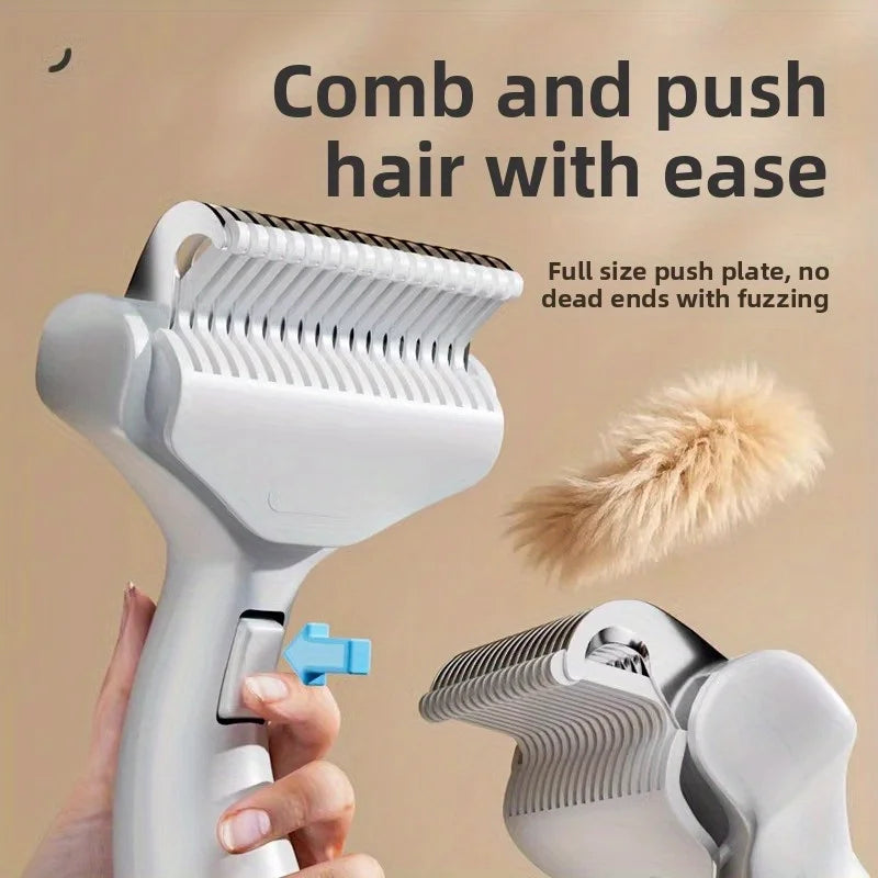 Stainless Steel Dog Thinning Comb – Floating Hair Remover with Ergonomic Handle