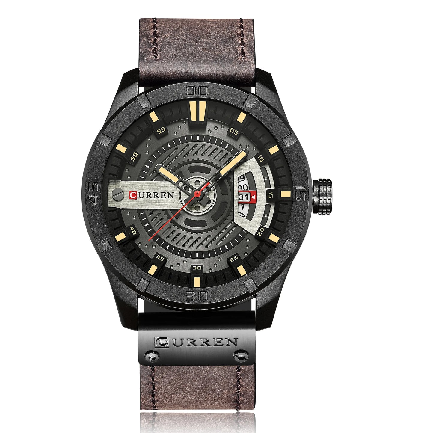 CURREN 8301 Classic Men's Quartz Watch – Waterproof Leather Strap with Calendar