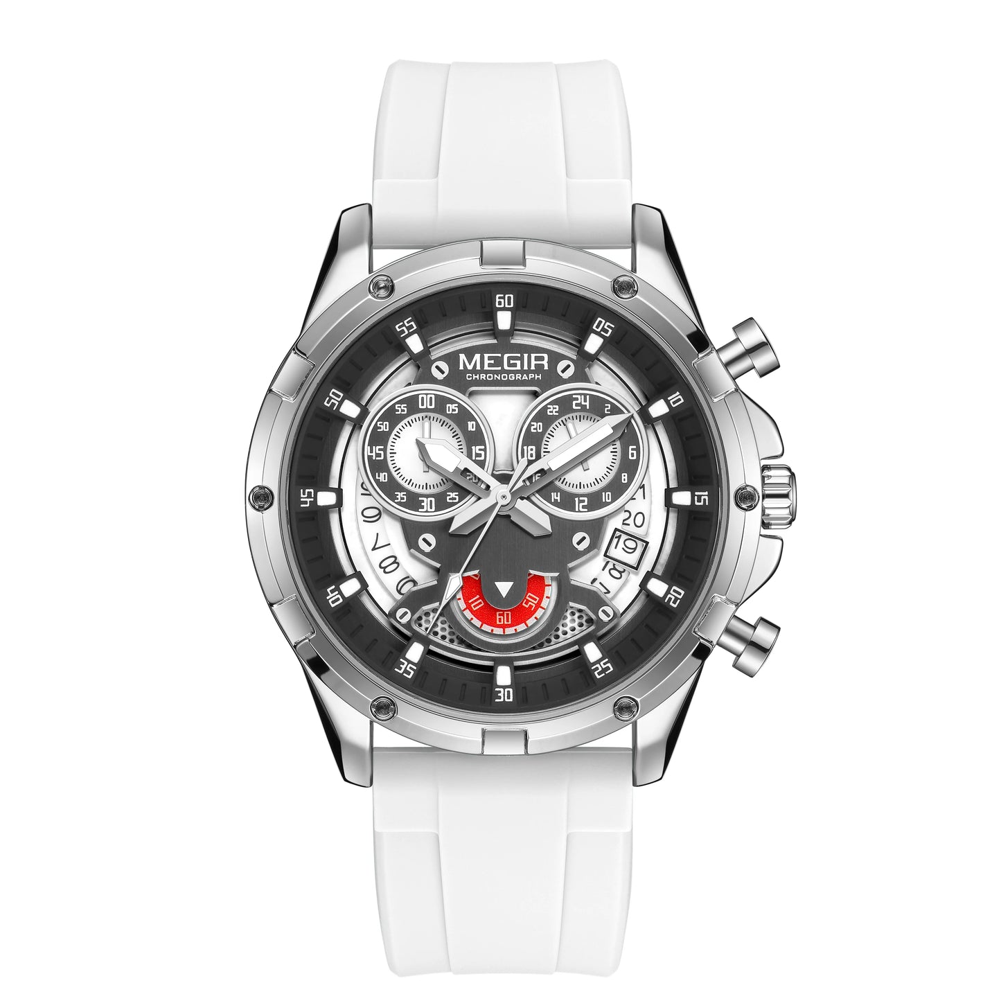 MEGIR Chronograph Men's Watches Top Brand Luxury Original Waterproof Silicone Date Watch for Men Fashion Sport Quartz Wristwatch