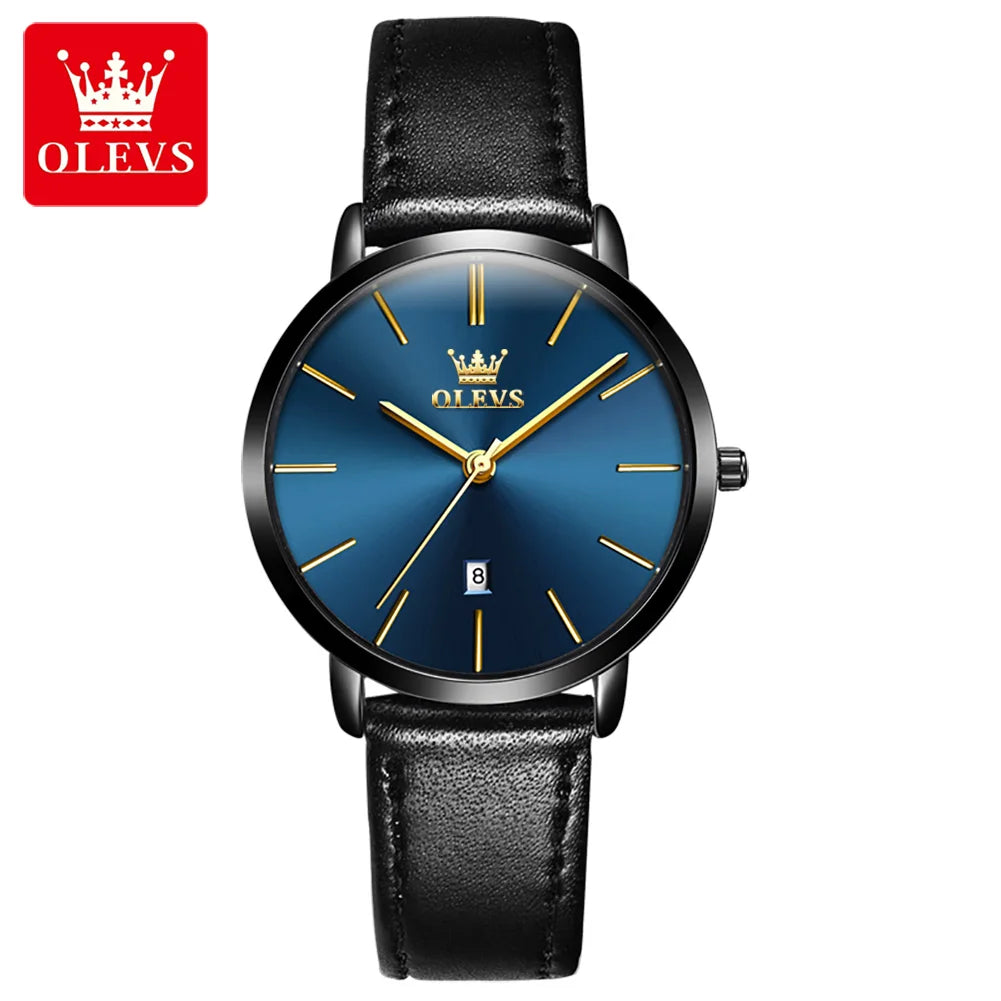 OLEVS 5869 Original Quartz Watch for Women Ultra Thin 6.5mm Simple Fashion Auto Date Hand Clock 30m Waterproof Ladies Wristwatch