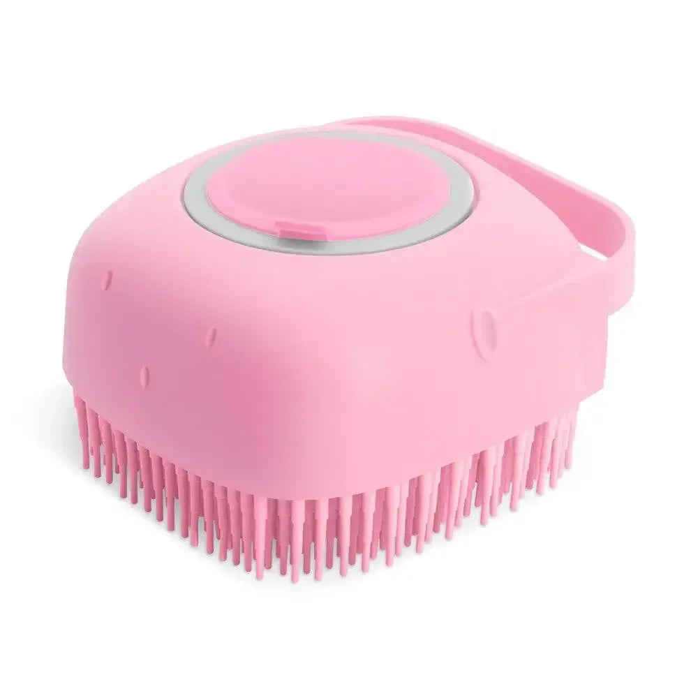Pet Shampoo Brush – Soft Silicone Rubber Grooming Scrubber for Dogs & Cats