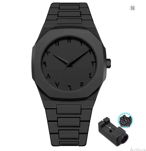 Luxorive Men’s Arabic Numeral Quartz Watch – Black Silicone Strap, Fashion & Sports Style