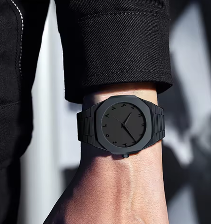 Luxorive Men’s Arabic Numeral Quartz Watch – Black Silicone Strap, Fashion & Sports Style