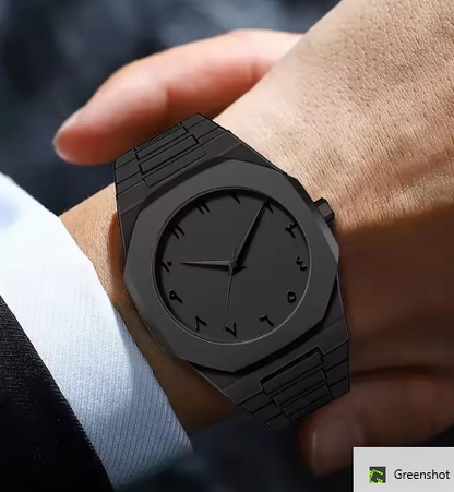 Luxorive Men’s Arabic Numeral Quartz Watch – Black Silicone Strap, Fashion & Sports Style