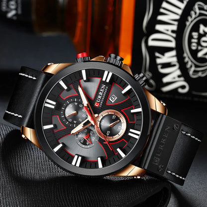 CURREN Men’s Military Waterproof Quartz Sports Watch – Fashion Date Display