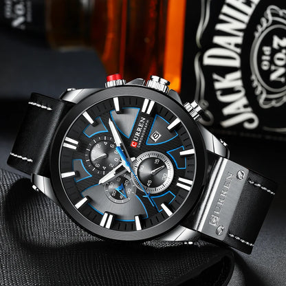 CURREN Men’s Military Waterproof Quartz Sports Watch – Fashion Date Display