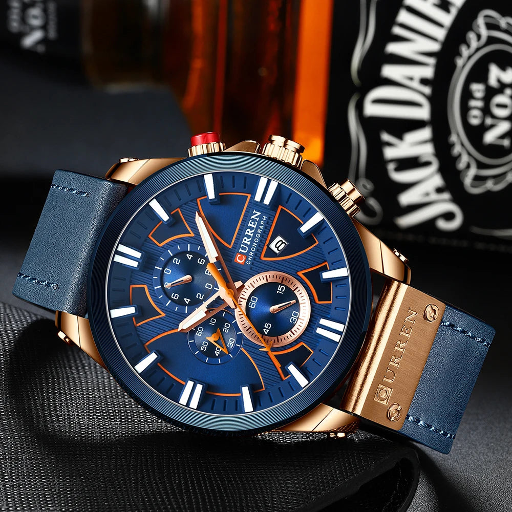 CURREN Men’s Military Waterproof Quartz Sports Watch – Fashion Date Display