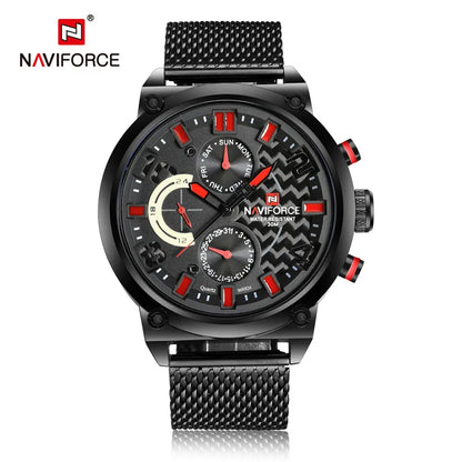 NAVIFORCE Black Luxury Men Watch Fashion Military Sport Man Watches Waterproof Wristwatch Male Creative Clock Masculino Relogio