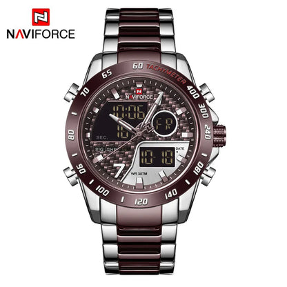 NAVIFORCE Luxury Brand Men's Wrist Watch Military Digital Sport Watches For Man Steel Strap Quartz Clock Male Relogio Masculino