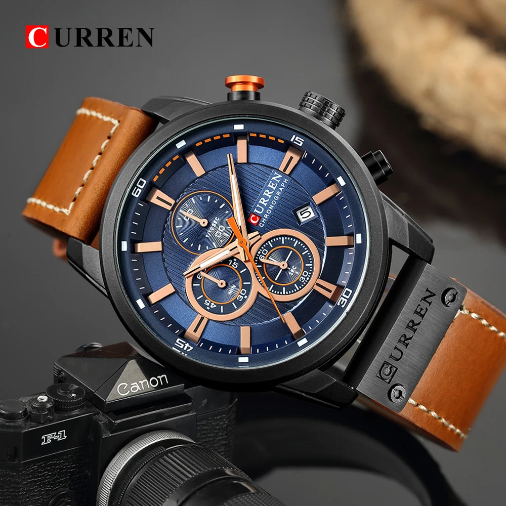 CURREN Fashion Date Quartz Men's Luxury Chronograph Sport Watch – Top Brand