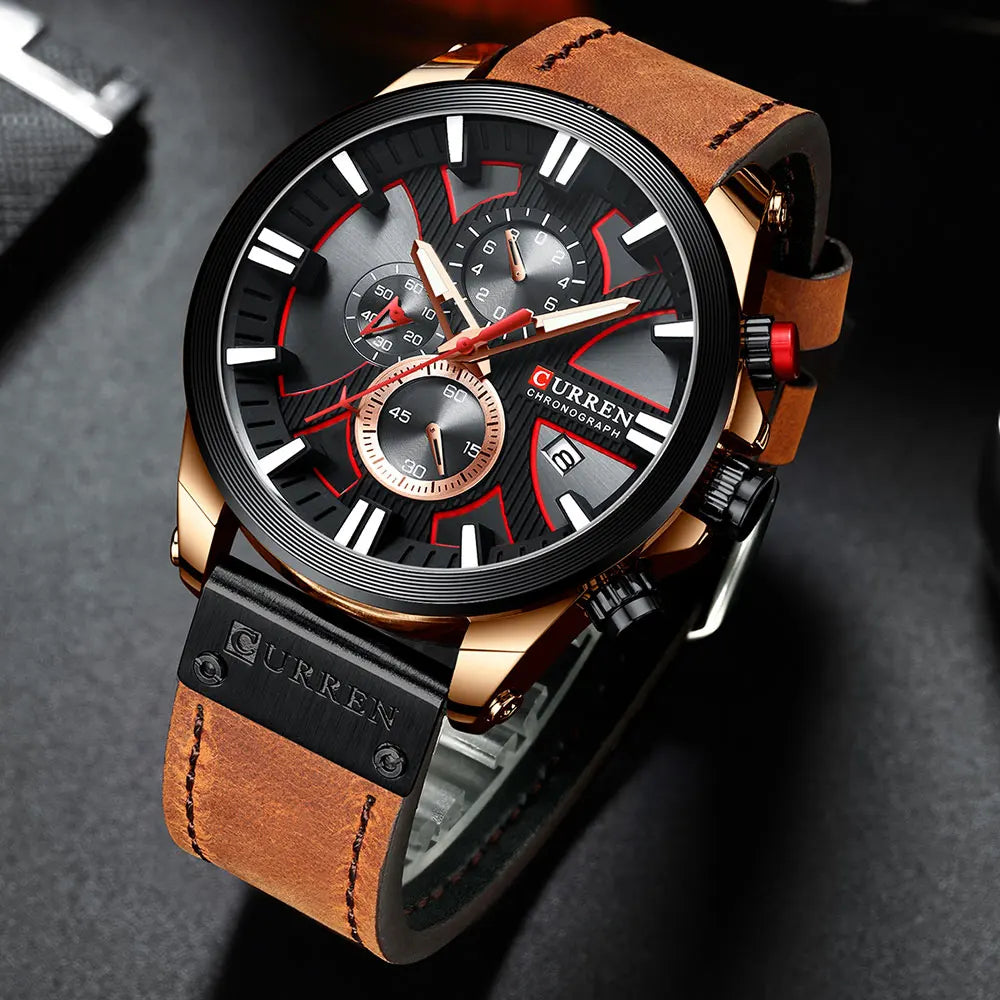 CURREN Men’s Military Waterproof Quartz Sports Watch – Fashion Date Display