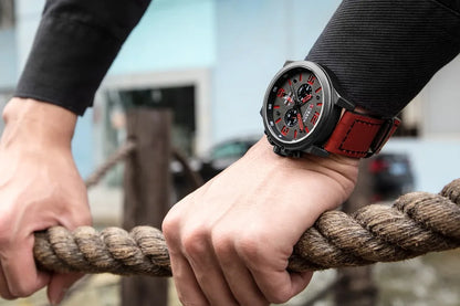 CURREN Luxury Men’s Leather Quartz Watch – Fashion Business Sport Date Display