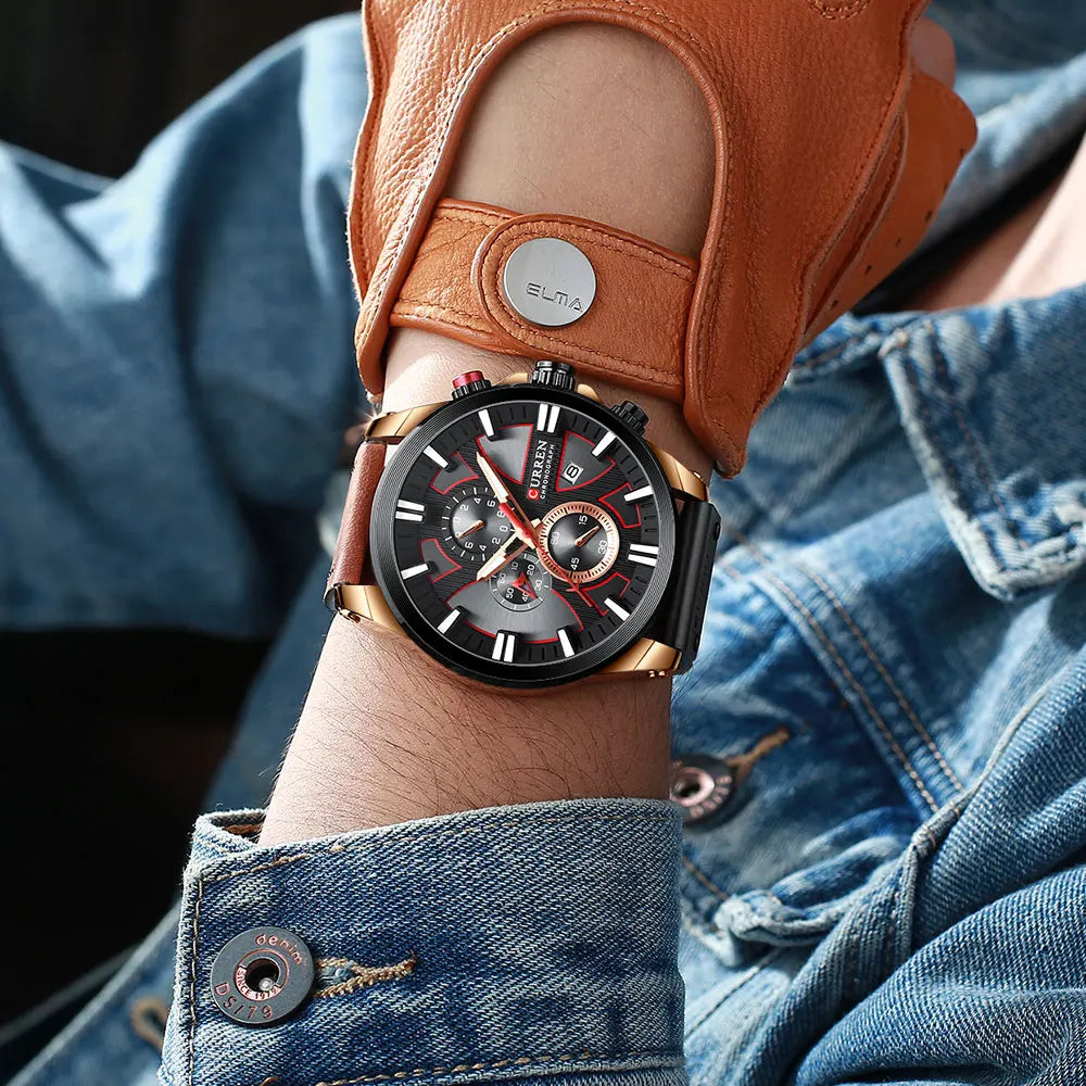 CURREN Men’s Military Waterproof Quartz Sports Watch – Fashion Date Display