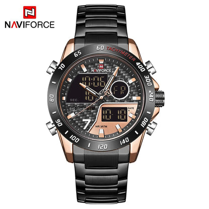 NAVIFORCE Luxury Brand Men's Wrist Watch Military Digital Sport Watches For Man Steel Strap Quartz Clock Male Relogio Masculino